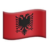 How emoji flag: Albania displayed on Apple