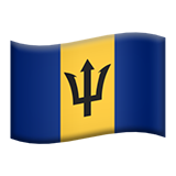 How emoji flag: Barbados displayed on Apple