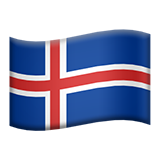 How emoji flag: Iceland displayed on Apple