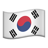 How emoji flag: South Korea displayed on Apple