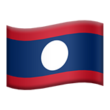 How emoji flag: Laos displayed on Apple