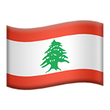 How emoji flag: Lebanon displayed on Apple