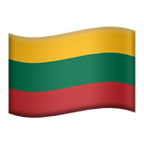 How emoji flag: Lithuania displayed on Apple