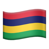 How emoji flag: Mauritius displayed on Apple