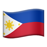 How emoji flag: Philippines displayed on Apple