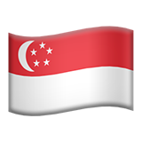 How emoji flag: Singapore displayed on Apple