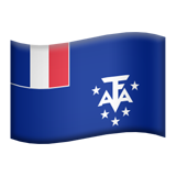 How emoji flag: French Southern Territories displayed on Apple