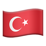 How emoji flag: Turkey displayed on Apple