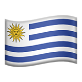 How emoji flag: Uruguay displayed on Apple