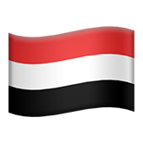 How emoji flag: Yemen displayed on Apple