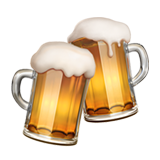 How emoji clinking beer mugs displayed on Apple