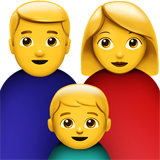 How emoji family: man, woman, boy displayed on Apple