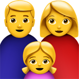 How emoji family: man, woman, girl displayed on Apple