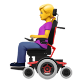 woman in motorized wheelchair