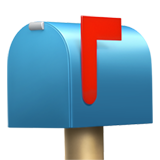 closed mailbox with raised flag