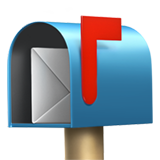 open mailbox with raised flag