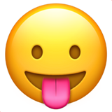 How emoji face with tongue displayed on Apple