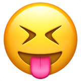 How emoji squinting face with tongue displayed on Apple