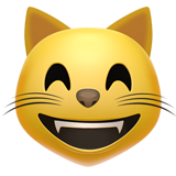 grinning cat with smiling eyes