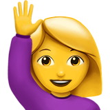 woman raising hand