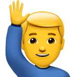 man raising hand