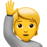 person raising hand