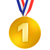 How emoji 1st place medal displayed on Apple