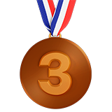 How emoji 3rd place medal displayed on Apple