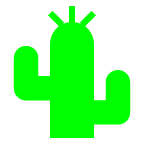 How emoji cactus displayed on au KDDI