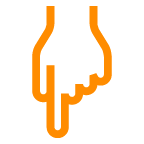 How emoji backhand index pointing down displayed on au KDDI