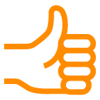 How emoji thumbs up displayed on au KDDI