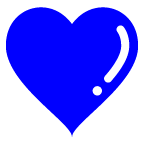 How emoji blue heart displayed on au KDDI