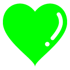 How emoji green heart displayed on au KDDI