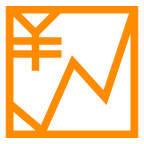 How emoji chart increasing with yen displayed on au KDDI