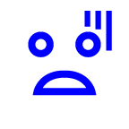 How emoji fearful face displayed on au KDDI