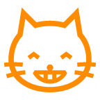 How emoji grinning cat with smiling eyes displayed on au KDDI