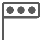 How emoji horizontal traffic light displayed on au KDDI