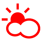 How emoji sun behind cloud displayed on au KDDI