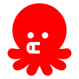 How emoji octopus displayed on Docomo