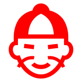 How emoji person with skullcap displayed on Docomo