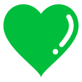 How emoji green heart displayed on Docomo