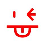 How emoji winking face with tongue displayed on Docomo