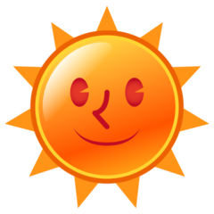 How emoji sun with face displayed on Emojidex