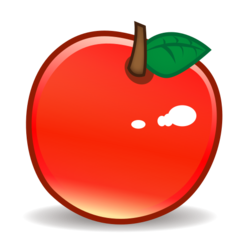 How emoji red apple displayed on Emojidex