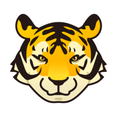 How emoji tiger face displayed on Emojidex