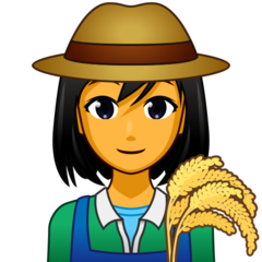 How emoji woman farmer displayed on Emojidex