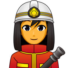 How emoji woman firefighter displayed on Emojidex