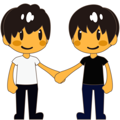 How emoji men holding hands displayed on Emojidex