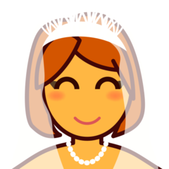 How emoji person with veil displayed on Emojidex