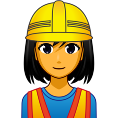 How emoji woman construction worker displayed on Emojidex